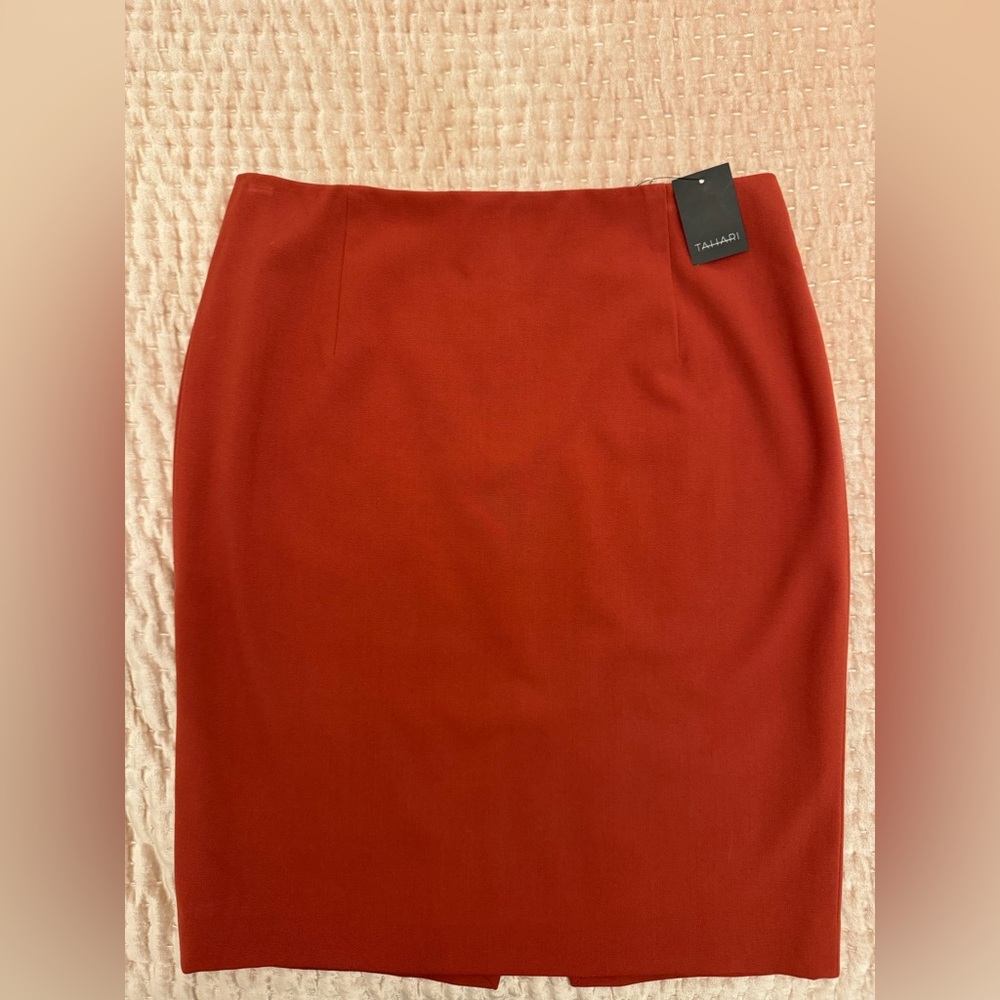 TAHARI Terracotta Color Pencil Mini Skirt NWT